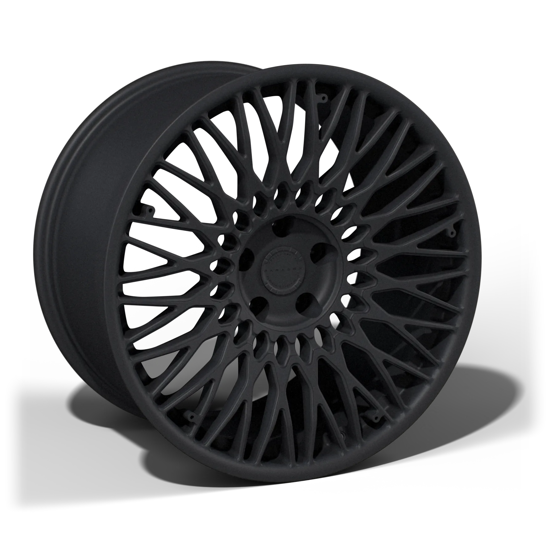 Felga PX01 MOONRIDER MESH - cutout z cieniem na betonowej ścianie